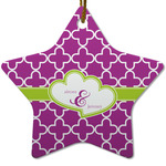 Clover Star Ceramic Ornament w/ Couple's Names