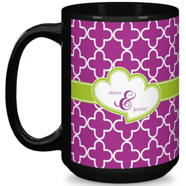 Custom Clover 15 Oz Coffee Mug - Black (Personalized)