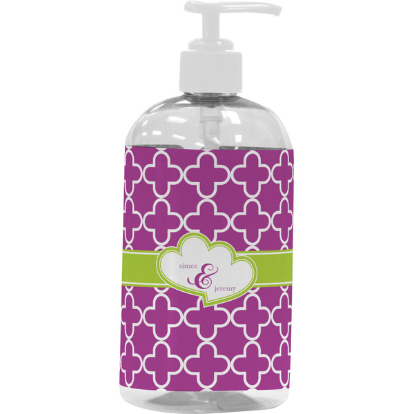 Custom Clover Plastic Soap / Lotion Dispenser (16 oz - Large - White) (Personalized)