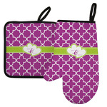 Clover Left Oven Mitt & Pot Holder Set w/ Couple's Names