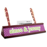 Clover Red Mahogany Nameplate with Business Card Holder (Personalized)