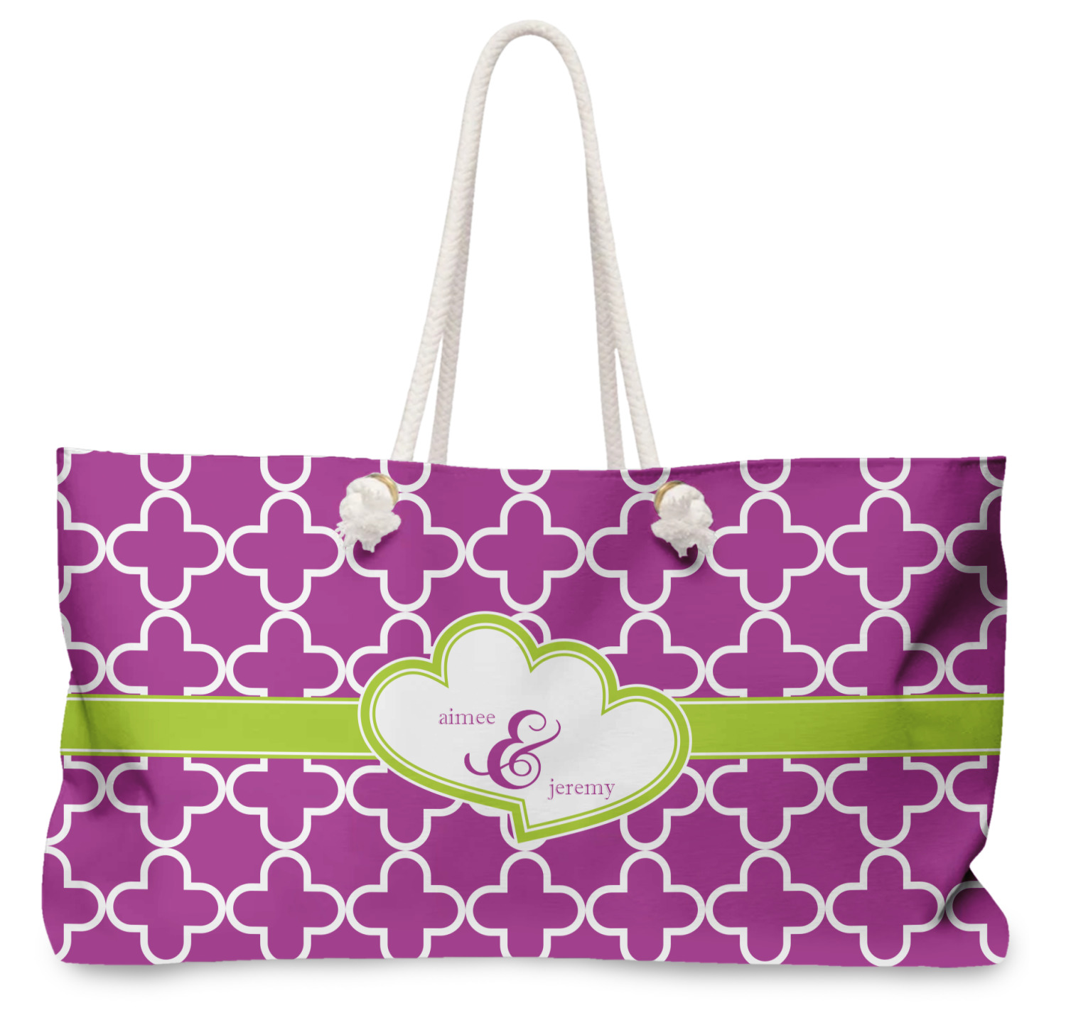 Contrasting Leaf Pattern Canvas Tote Bag