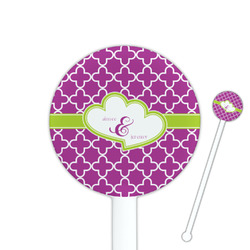 Clover 5.5" Round Plastic Stir Sticks - White - Double Sided (Personalized)
