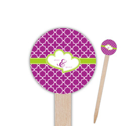 Clover 6" Round Wooden Food Picks - Single Sided (Personalized)
