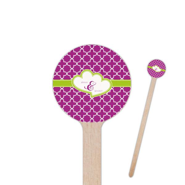 Custom Clover 7.5" Round Wooden Stir Sticks - Double Sided (Personalized)