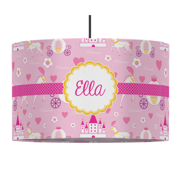 Custom Princess Carriage 12" Drum Pendant Lamp - Fabric (Personalized)