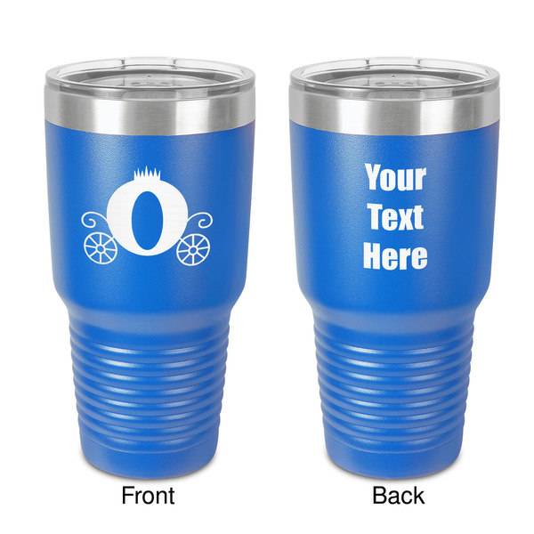 Custom Princess Carriage 30 oz Stainless Steel Tumbler - Royal Blue - Double-Sided (Personalized)