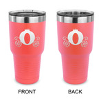 Princess Carriage 30 oz Stainless Steel Tumbler - Coral - Double Sided (Personalized)