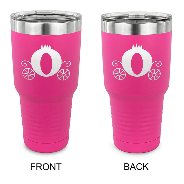 Custom Princess Carriage 30 oz Stainless Steel Tumbler - Pink - Double Sided (Personalized)