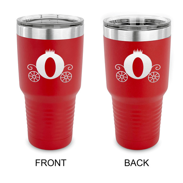 Custom Princess Carriage 30 oz Stainless Steel Tumbler - Red - Double Sided (Personalized)