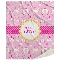 Princess Carriage Sherpa Throw Blanket - 60"x80" (Personalized)