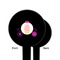 Princess Carriage Black Plastic 6" Food Pick - Round - Single Sided - Front & Back