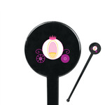 Princess Carriage 7" Round Plastic Stir Sticks - Black - Single Sided