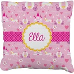 Princess Carriage Faux-Linen Throw Pillow 16" (Personalized)