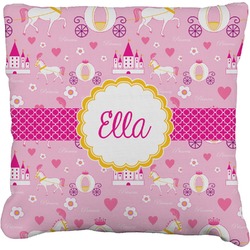 Princess Carriage Faux-Linen Throw Pillow 26" (Personalized)