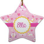 Princess Carriage Star Ceramic Ornament w/ Name or Text