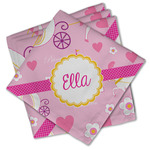 Princess Carriage Cloth Cocktail Napkins - Set of 4 w/ Name or Text