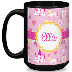 Princess Carriage 15 Oz Coffee Mug - Black (Personalized)