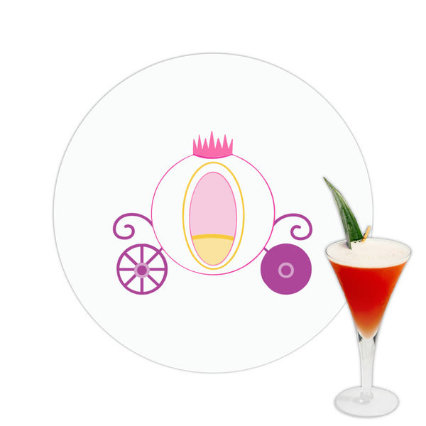 Custom Princess Carriage Printed Drink Topper -  2.5"