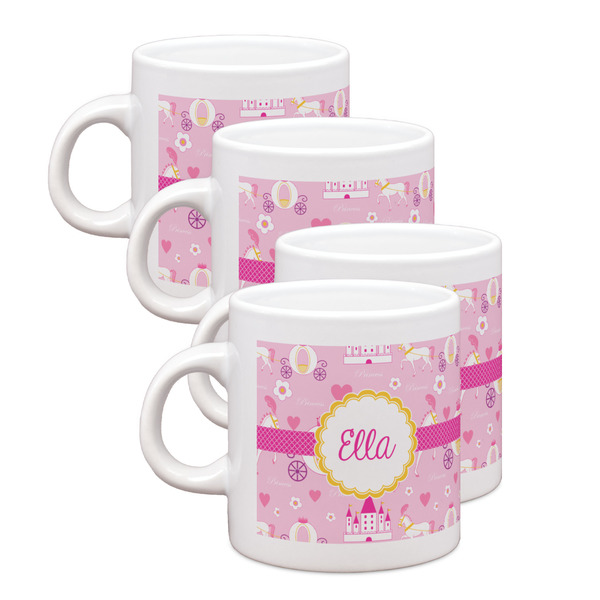 Custom Princess Carriage Single Shot Espresso Cups - Set of 4 (Personalized)