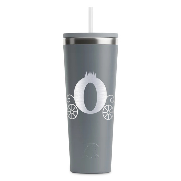 Custom Princess Carriage RTIC Everyday Tumbler with Straw - 28oz - Grey - Single-Sided