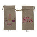 Princess Carriage Large Burlap Gift Bag - Front & Back (Personalized)