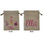 Princess Carriage Medium Burlap Gift Bag - Front & Back (Personalized)