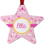 Princess Carriage Metal Star Ornament - Double Sided w/ Name or Text