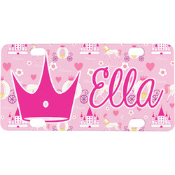 Princess Carriage Mini / Bicycle License Plate (4 Holes) (Personalized)