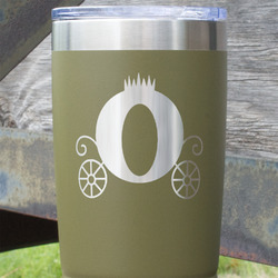 Princess Carriage 20 oz Stainless Steel Tumbler - Olive - Double Sided (Personalized)