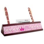 Princess Carriage Red Mahogany Nameplate with Business Card Holder (Personalized)