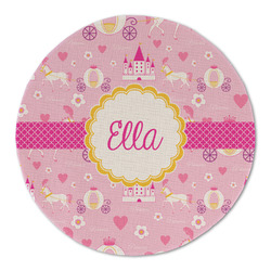 Princess Carriage Round Linen Placemat - Single Sided (Personalized)