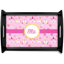 Princess Carriage Black Wooden Tray - Small (Personalized)