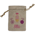 Princess Carriage Small Burlap Gift Bag - Front