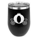 Princess Carriage Stemless Stainless Steel Wine Tumbler - Black - Double Sided (Personalized)