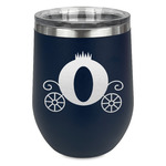 Princess Carriage Stemless Stainless Steel Wine Tumbler - Navy - Double Sided (Personalized)