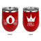 Princess Carriage Stainless Wine Tumblers - Red - Double Sided - Approval