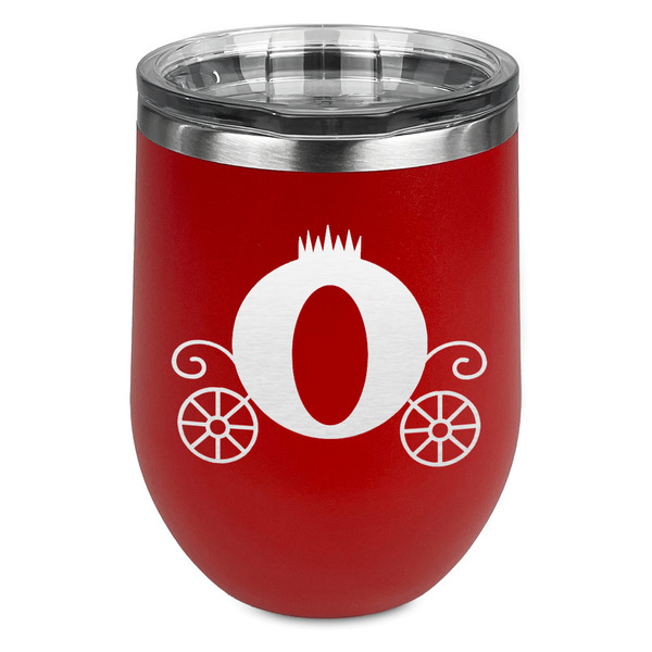 Custom Princess Carriage Stemless Stainless Steel Wine Tumbler - Red - Double Sided (Personalized)