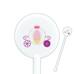 Princess Carriage 5.5" Round Plastic Stir Sticks - White - Single Sided