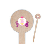 Princess Carriage 6" Round Wooden Food Picks - Double Sided