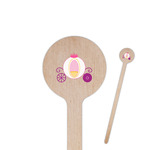 Princess Carriage 6" Round Wooden Stir Sticks - Single Sided