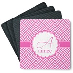 Square Weave Square Rubber Backed Coasters - Set of 4 (Personalized)