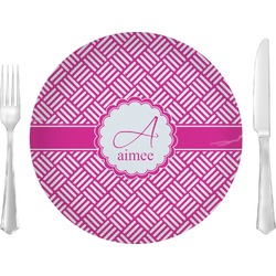 Square Weave 10" Glass Lunch / Dinner Plates - Single or Set (Personalized)