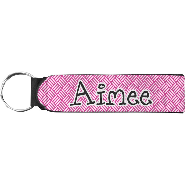 Custom Square Weave Neoprene Keychain Fob (Personalized)