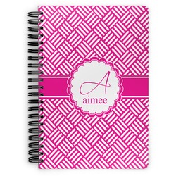 Square Weave Spiral Notebook - 7x10 w/ Name and Initial