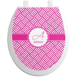 Square Weave Toilet Seat Decal - Round (Personalized)