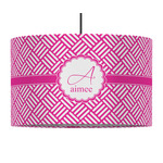 Square Weave 12" Drum Pendant Lamp - Fabric (Personalized)