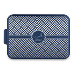 Square Weave Aluminum Baking Pan with Navy Lid (Personalized)