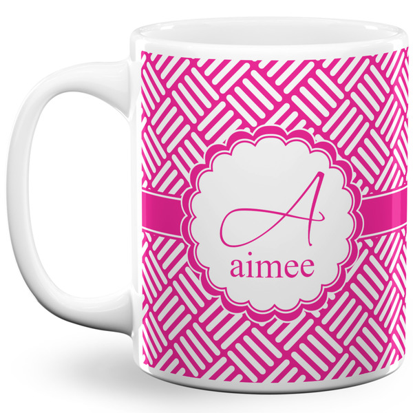 Custom Square Weave 11 Oz Coffee Mug - White (Personalized)