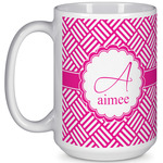 Square Weave 15 Oz Coffee Mug - White (Personalized)